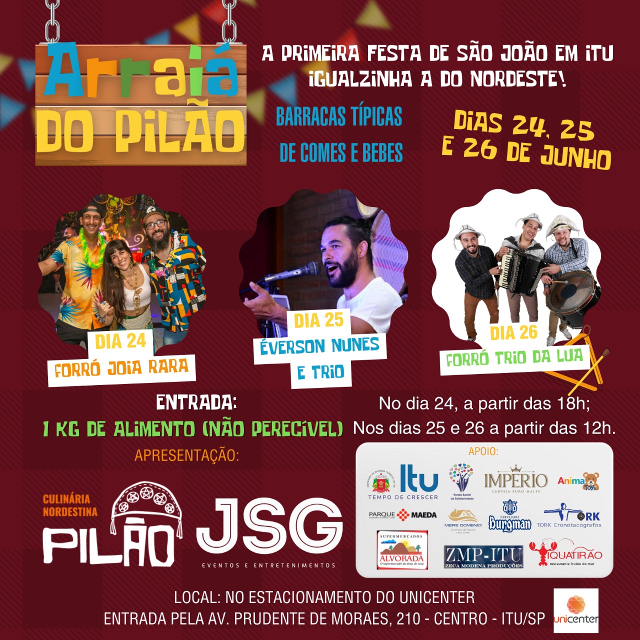 Arraiá do Pilão começa nesta sexta-feira, 24