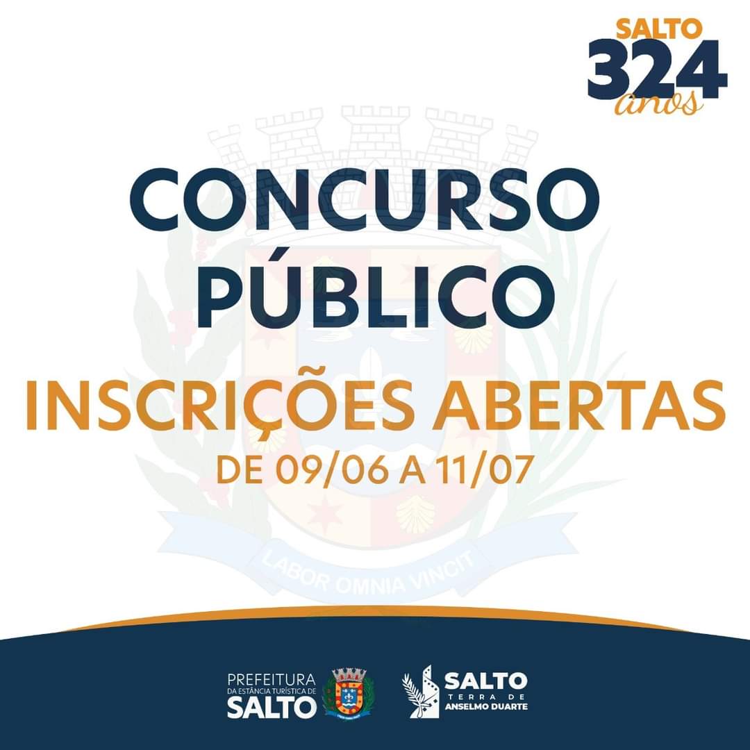 Prefeitura de Salto abre concurso público