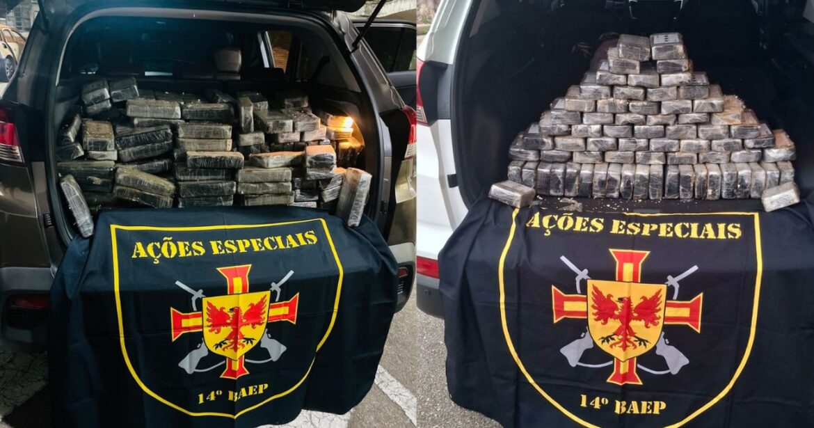 Perseguição policial termina com prisão de traficante e apreensão de 244 tabletes de cocaína