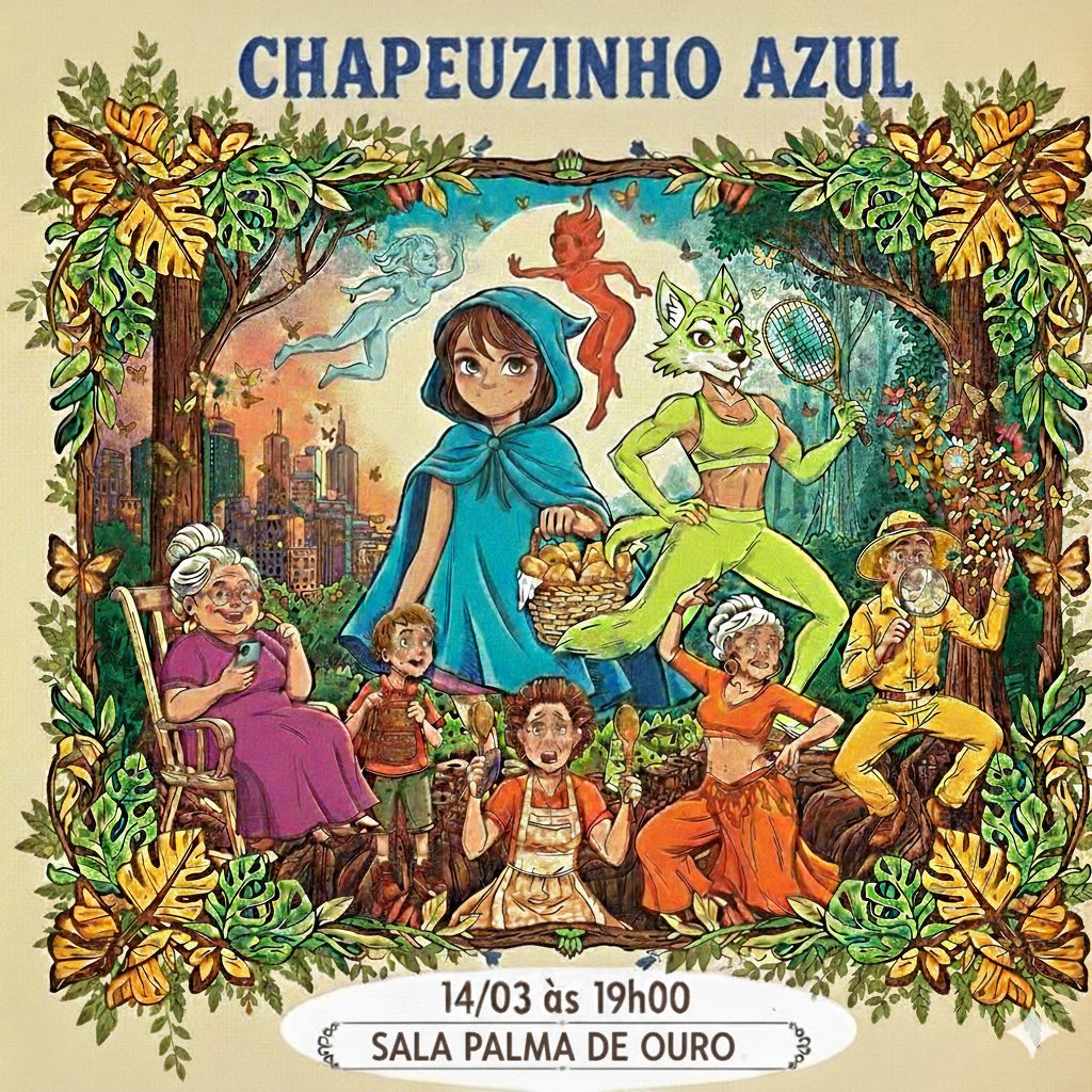 “Chapeuzinho Azul” estreia na Sala Palma de Ouro com proposta artística e educativa