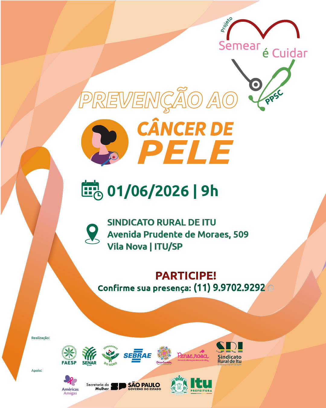 Projeto “Semear é Cuidar” lança campanha sobre câncer de pele em Itu