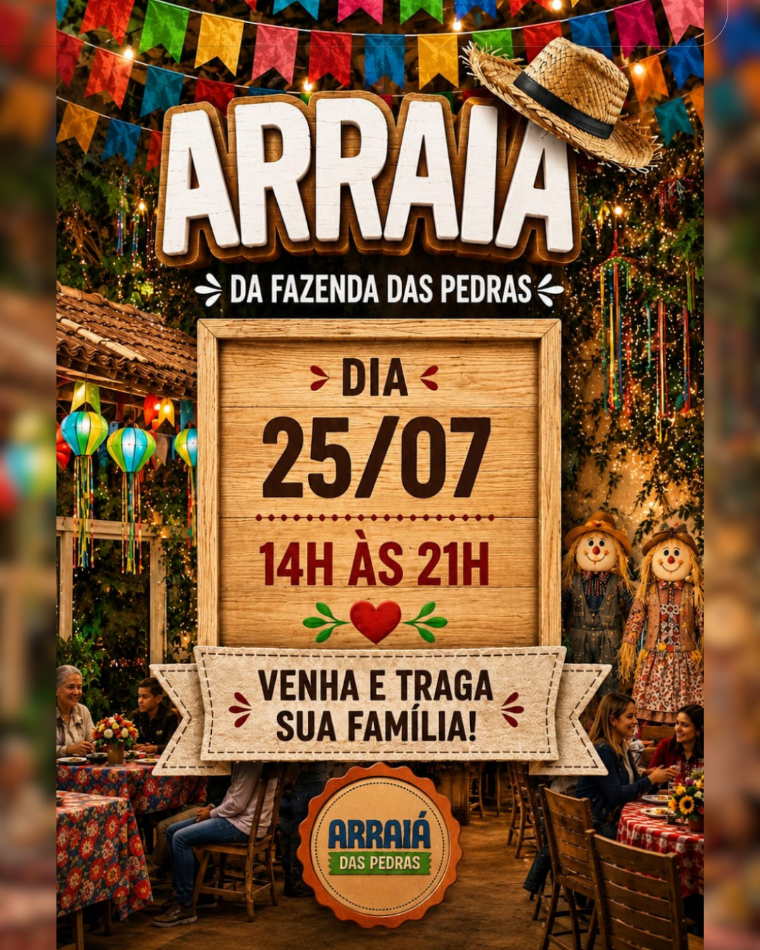 Tradicional Arraiá das Pedras acontece no dia 25 de julho em Itu
