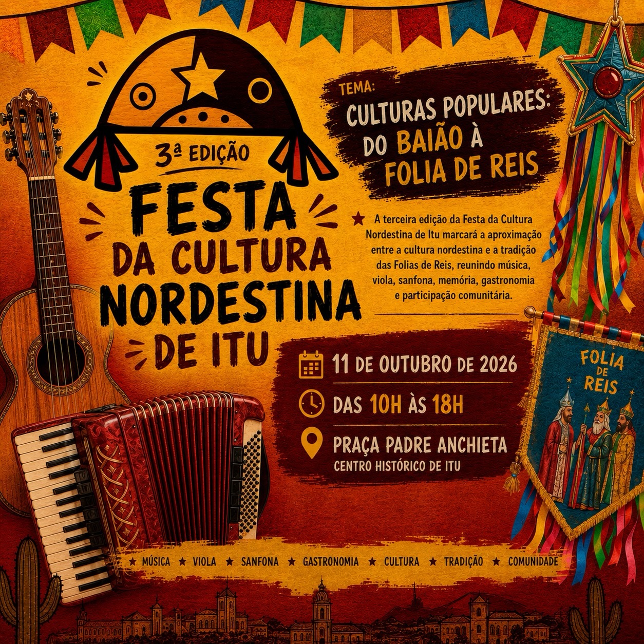 3ª Festa da Cultura Nordestina acontece em outubro em Itu