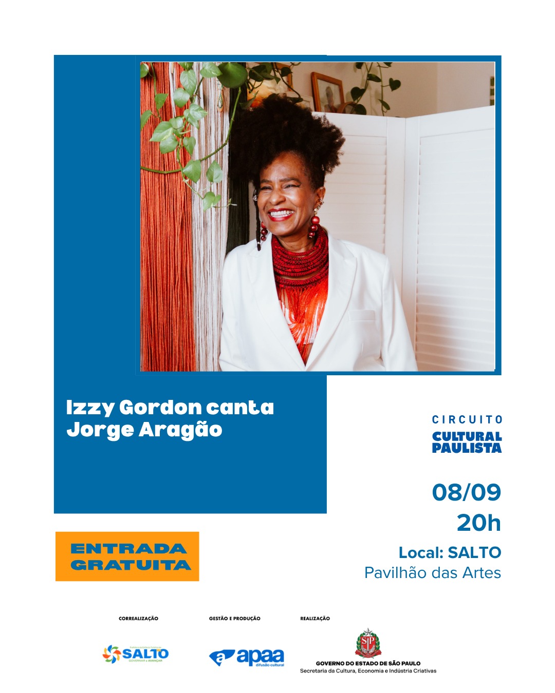 Izzy Gordon é atração especial na Festa do Salto no Dia da Padroeira